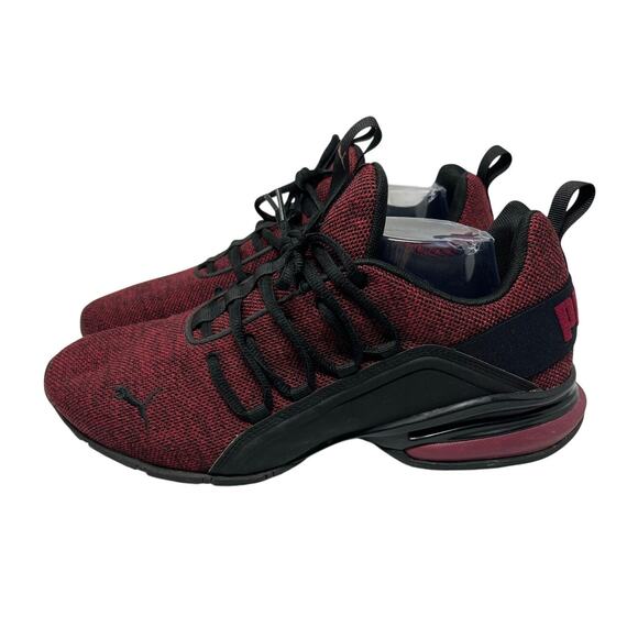 Men’s PUMA Men\'s Axelion Spark Cross Trainer shoes in Black and High Risk Red 11